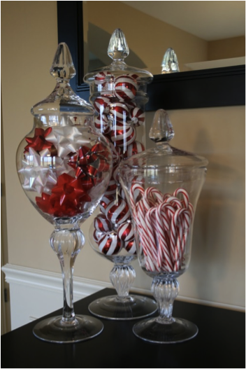 candy canes above the mantel