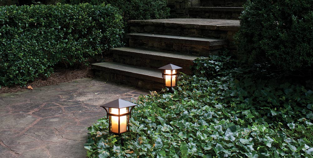 Outdoor accent lighting along a beautiful garden path | Capitol Lighting