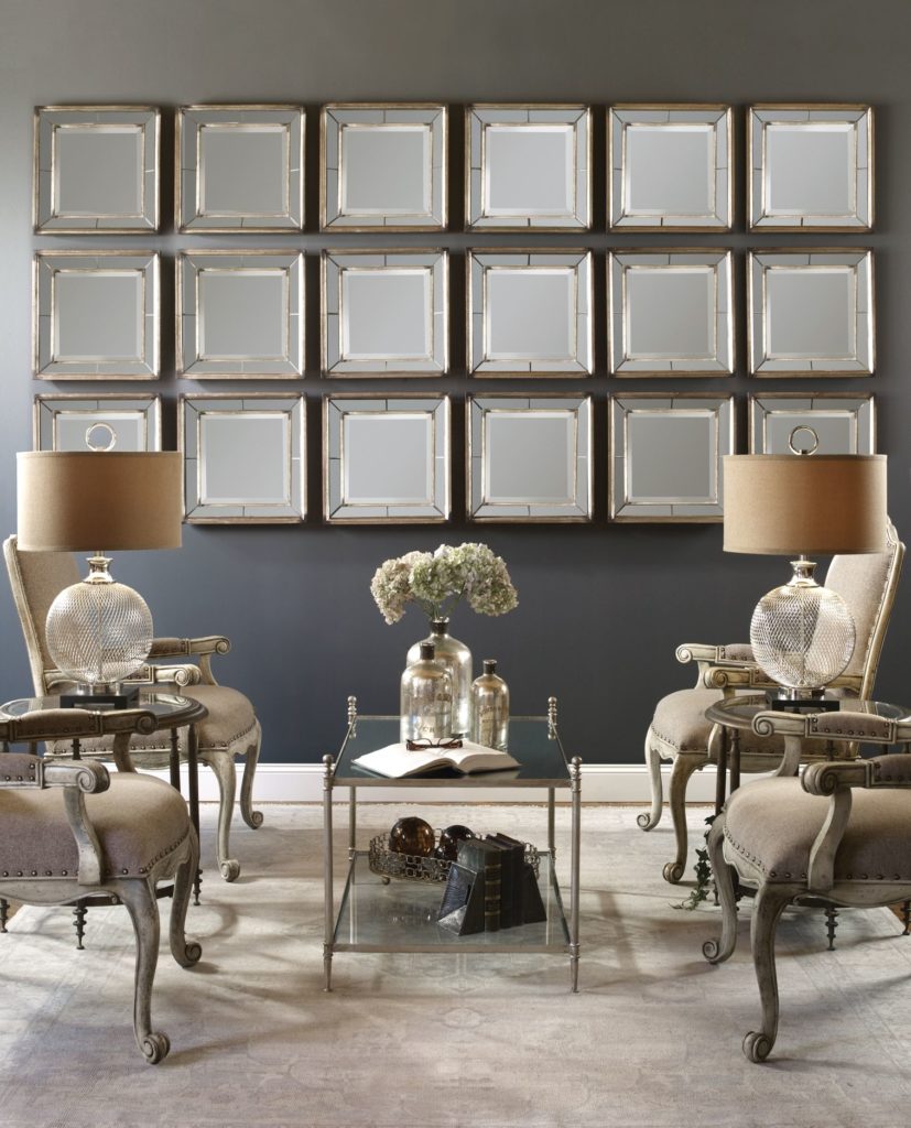 18 Davion Squares Wall Mirrors make a room with ornate antique furniture look bigger, not crowded