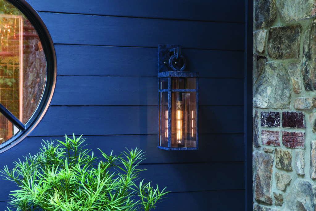 This weathered Porter outdoor wall light adds charm to a home's front entryway | Capitol Lighting