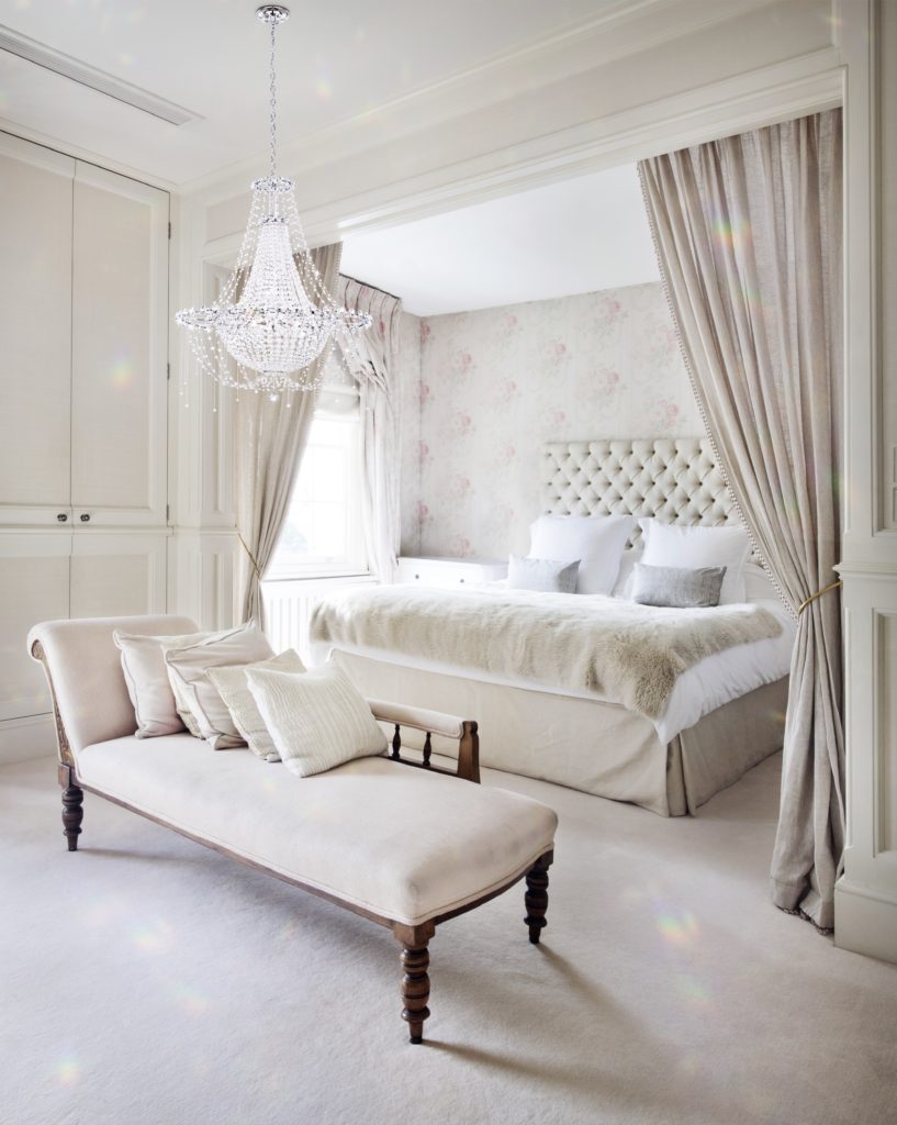 With crystal strands, the Chrysalita Chandelier is a quintessential romantic bedroom lighting idea | Capitol Lighting