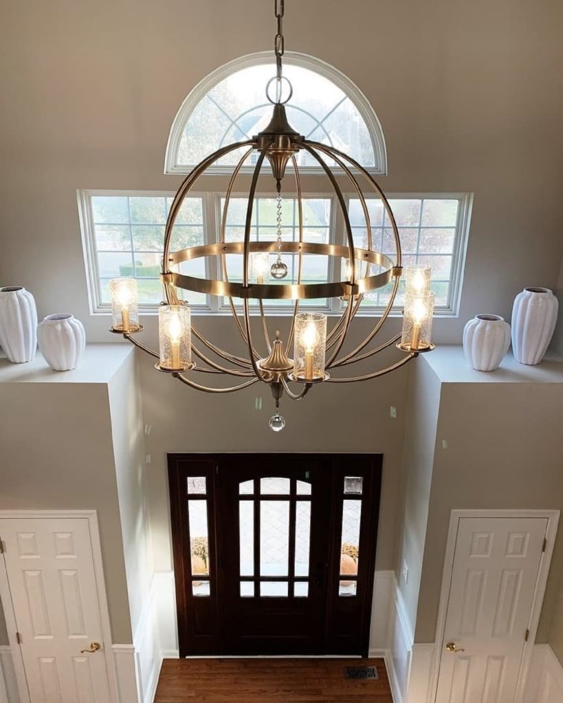 traditional 2 story foyer chandelier