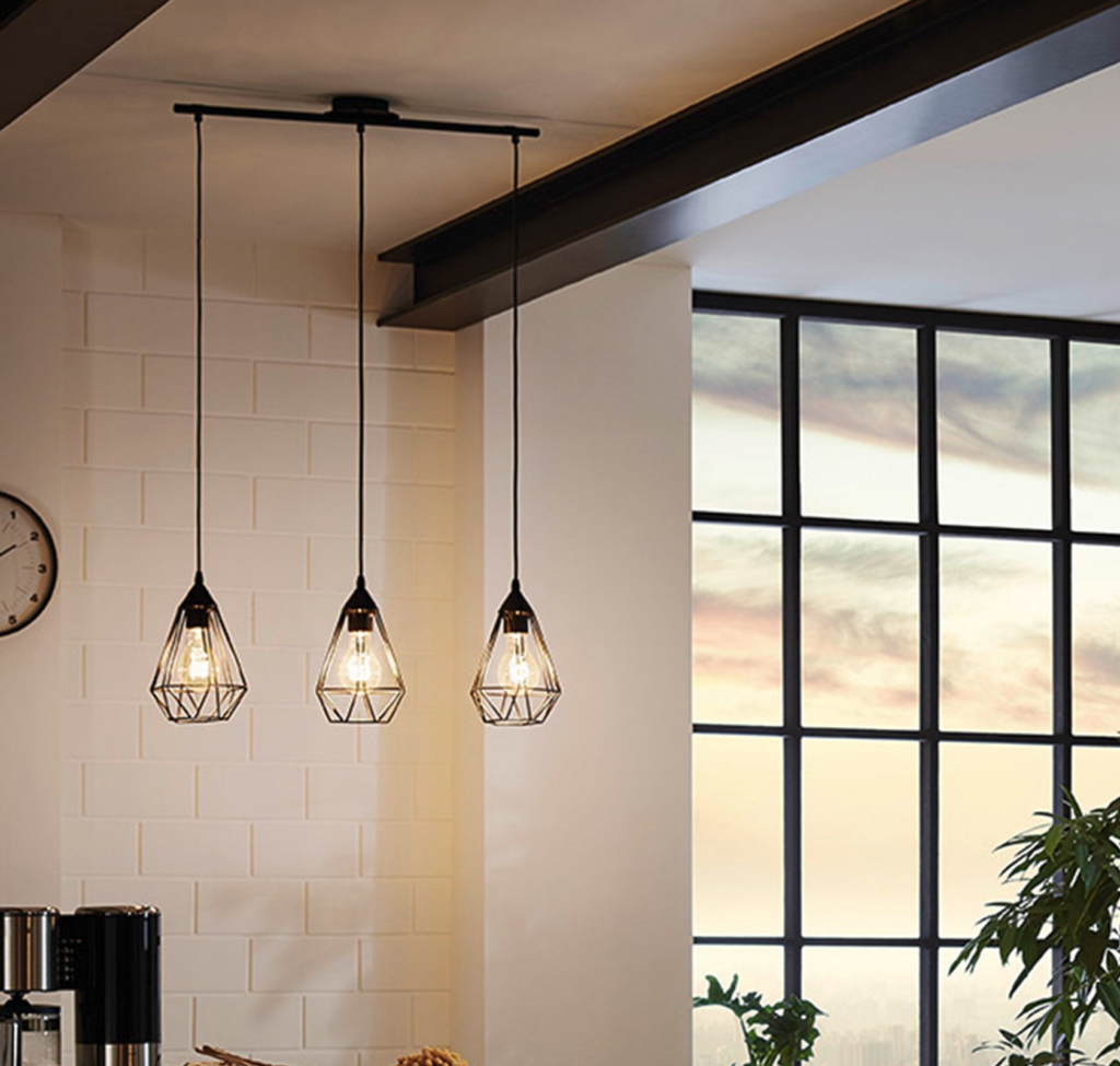 Modern pendants lights hanging in redone kitchen for 2022