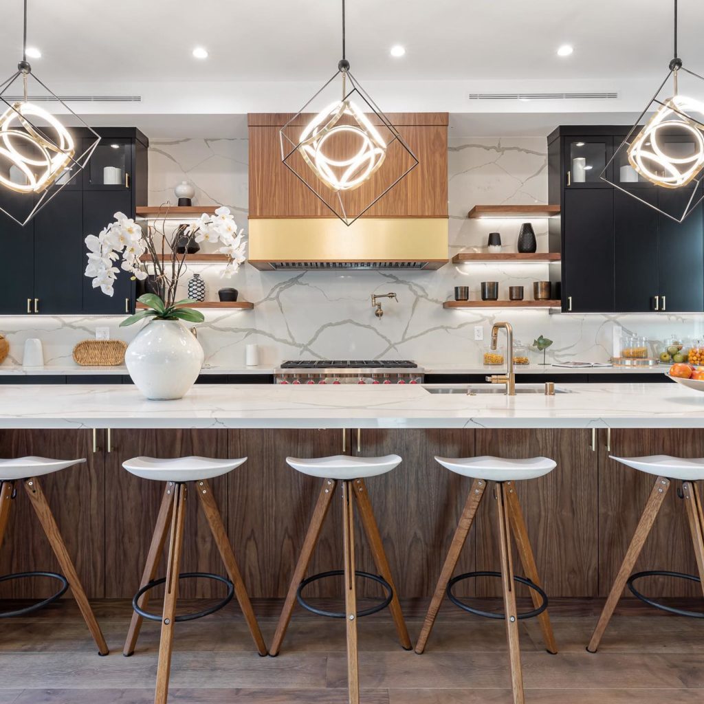 LED lighting in stylish kitchen