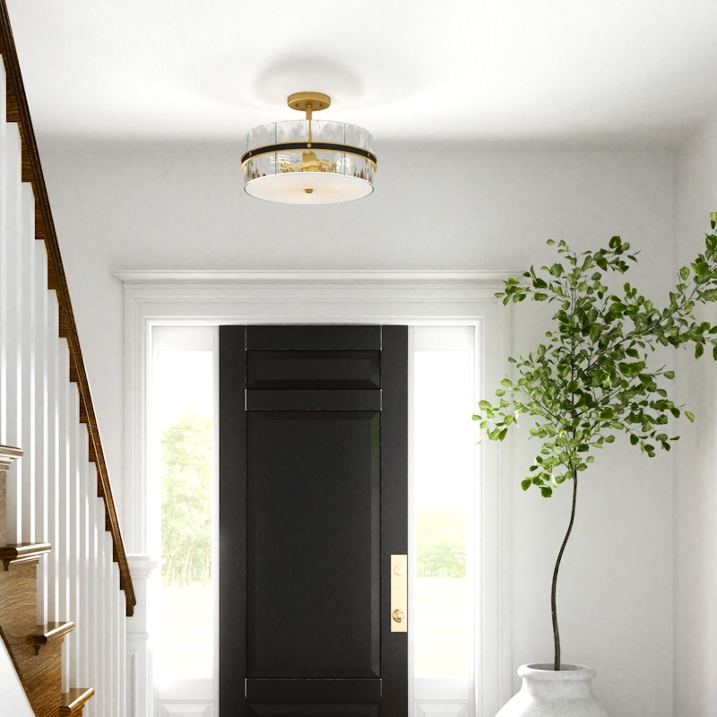 Reagan 16 Inch Semi Flush Mount by Quoizel